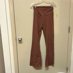 Brown crossover flare leggings